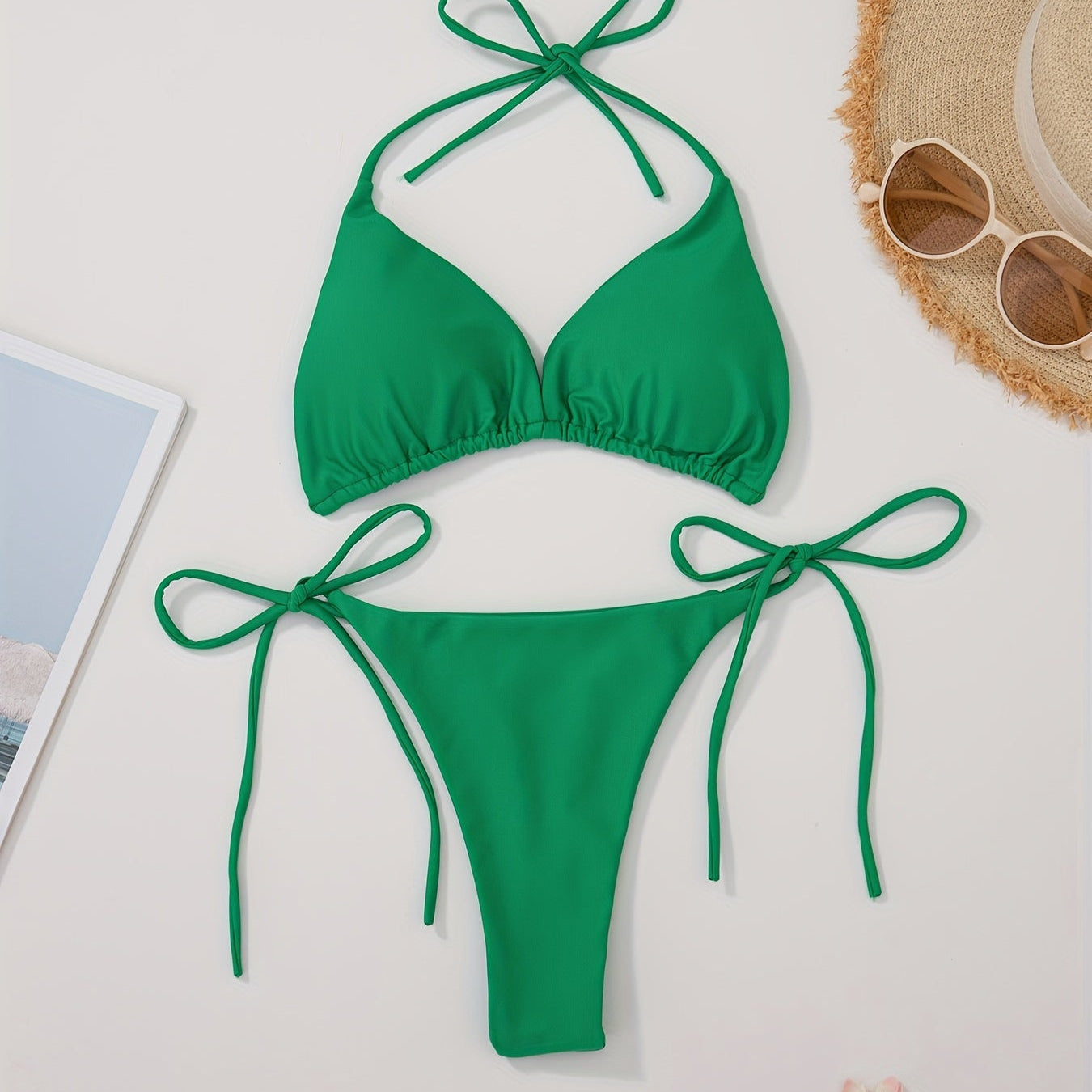 Halteris bikini su V formos kelnaitėmis