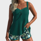 Tankini rinkinys su gėlių raštais