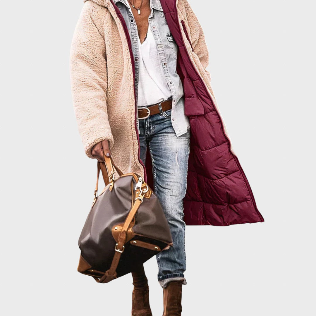 Žiema - Elegantiška ir šilta dvipusė moteriška parka