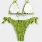 Juostuotas Bikinis Komplektas su Siūlėmis